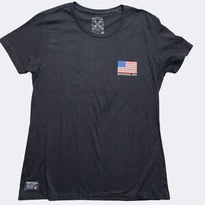 Howitzer‎ MFG Shirt Womens XL Black American Patriot Liberty Skull Graphic Tee